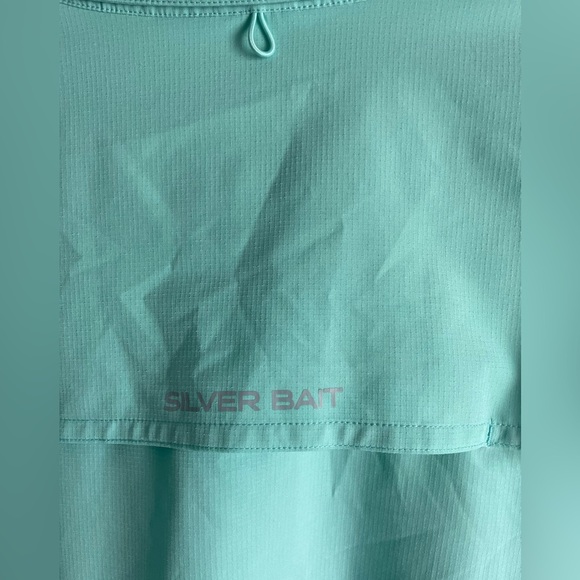 Silver Bait Performance fishing Shirt Men 4X Aqua Blue Polyester Short Casual - Picture 7 of 9